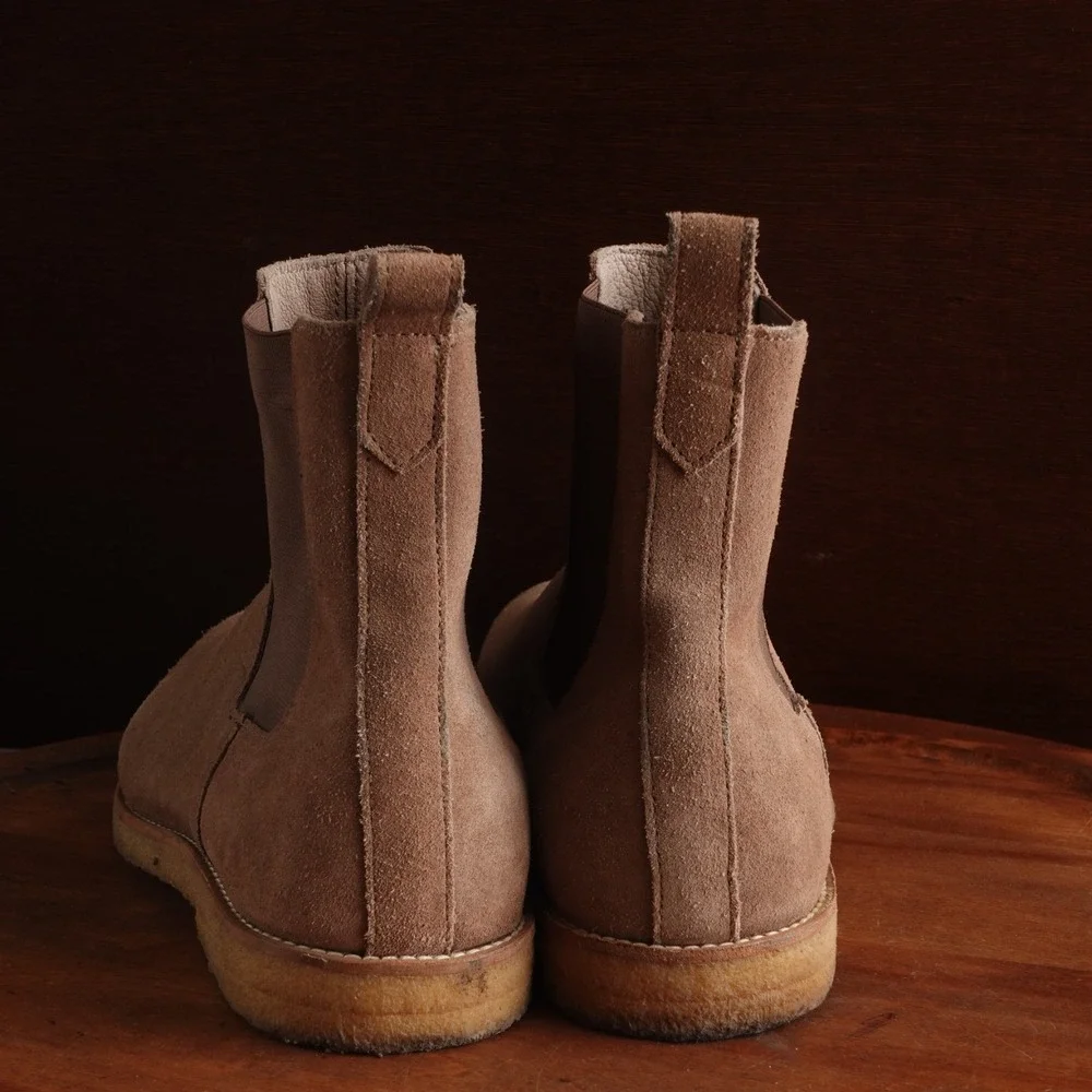 AllSaints Boots Mens SZ EU 41 US 8 Beige Reiner Chelsea Suede Contemporary Ankle